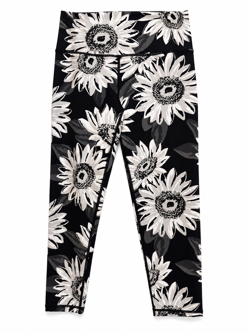 Aerie Chill Play Move Floral Sunflower Leggings Black White Medium M